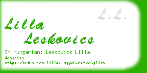 lilla leskovics business card